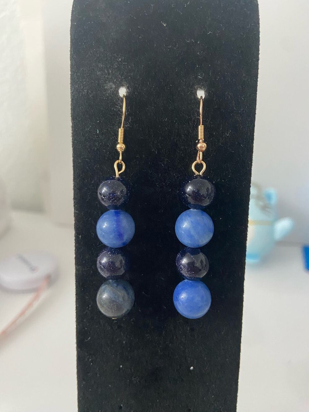 Blue sandstone earrings